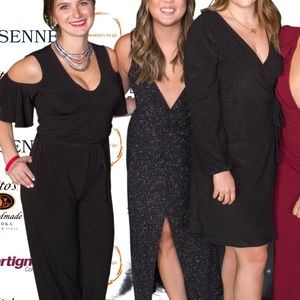 Reformation Sparkly Black Gown